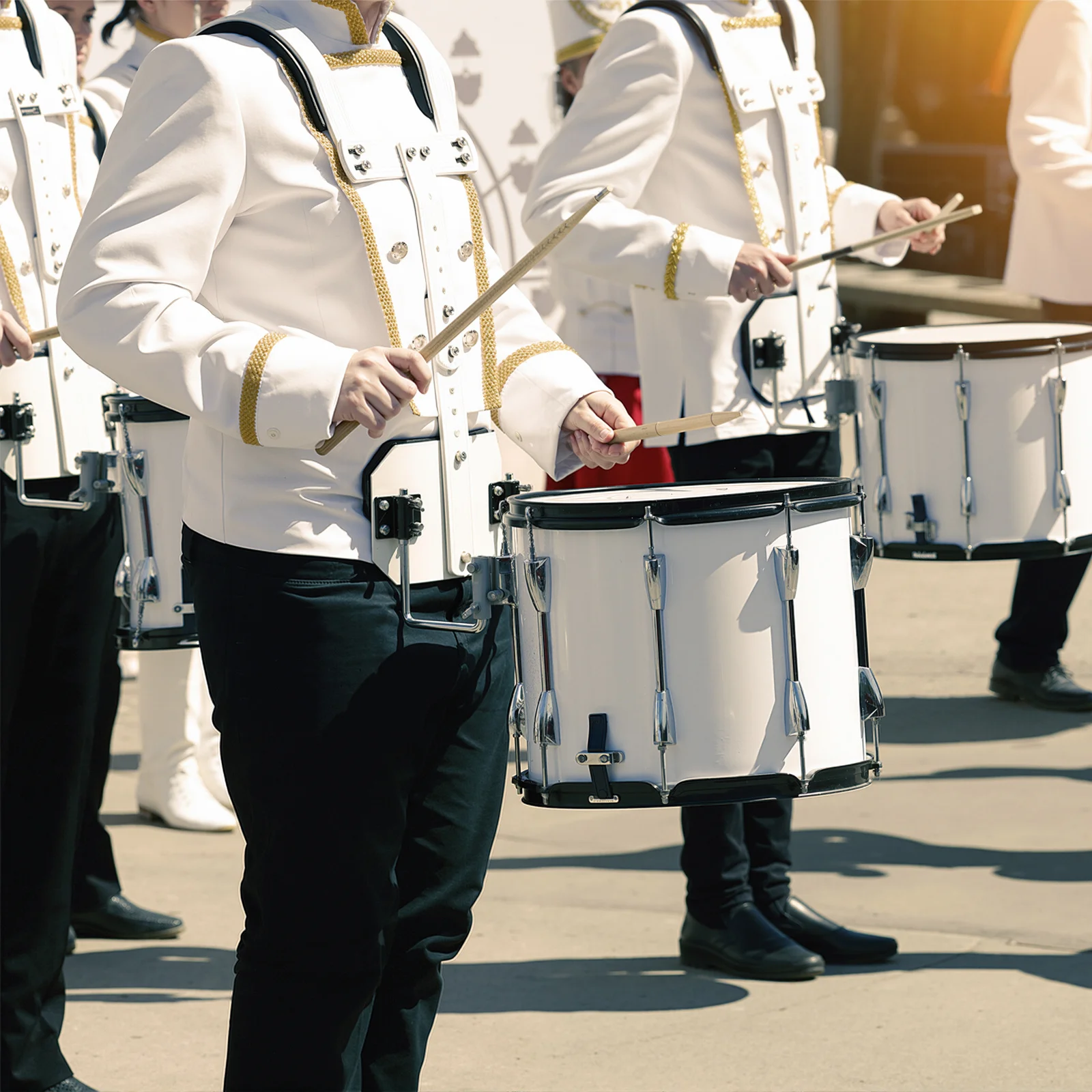 إطار خلفي لطبل كمين، حامل من سبائك الألومنيوم عالي التحمل، سهل التجميع، تفكيك لأداء المسيرة، للاستخدام باللون الأبيض