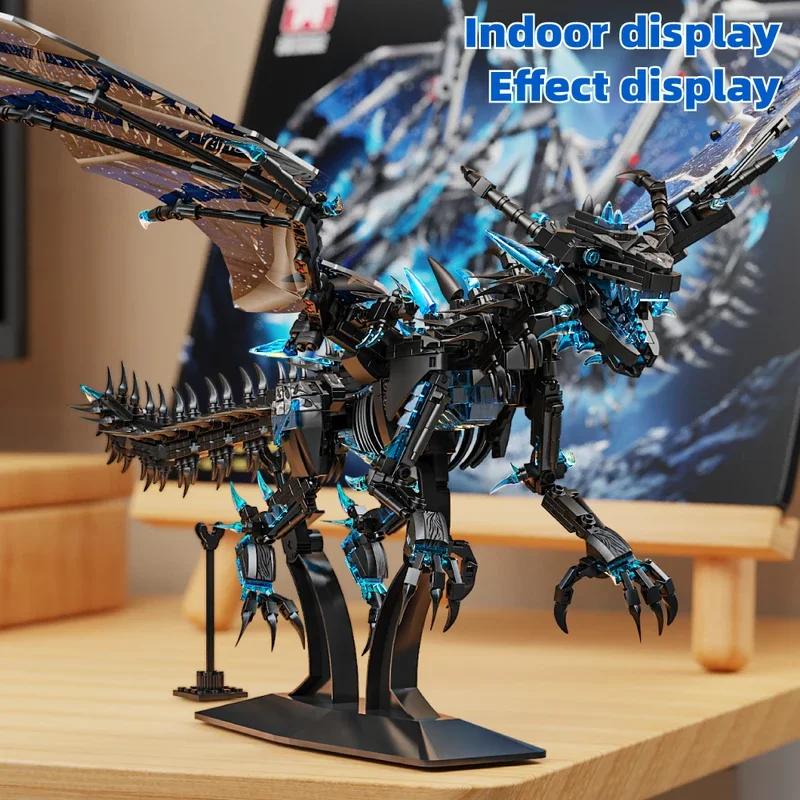 مكعبات بناء نموذج تنين الجليد متوافق مع حلي تجميع ليغو جزيئات صغيرة لعبة مجموعة هدايا 2025 لغز جديد