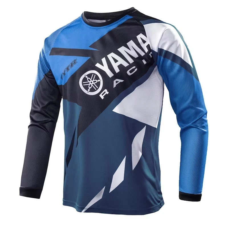 Yamaha Amigny Blue White MX Off Road Jersey New Men's And Women's Quick Drying Tops Off-road Motorcycle Riding Clothes Sport Top