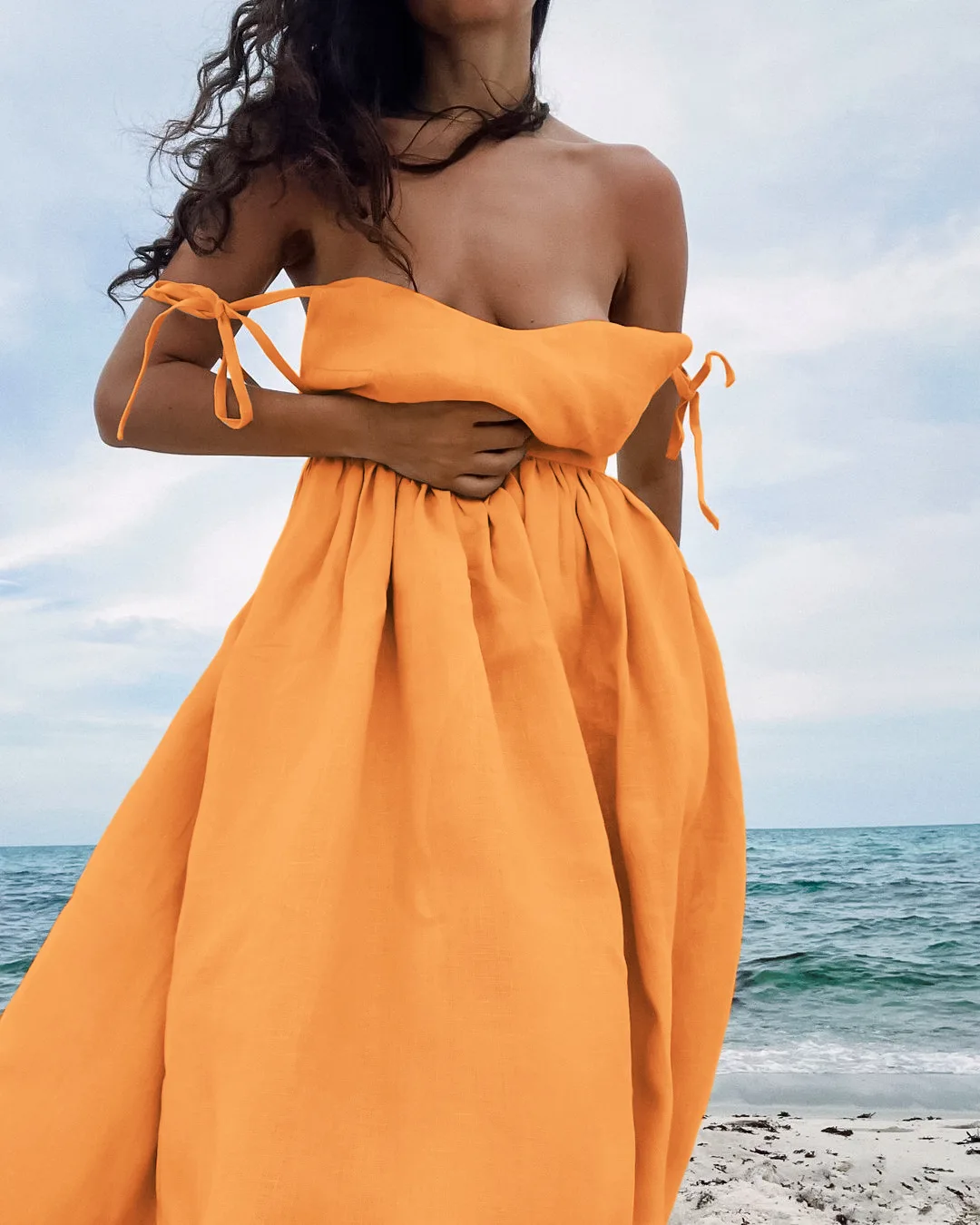 فستان صيفي طويل كاجوال للسيدات من Summer Beach Vaion Sle، تنورة طويلة حلوة عالية الخصر، صورة ظلية على شكل حرف A بدون Sl... #4