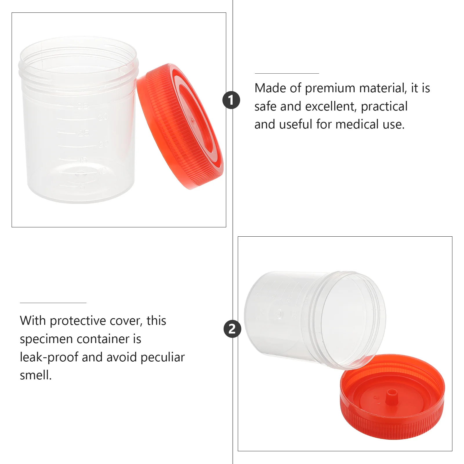 

25pcs Fecal Specimen With Cover Leakproof Medical Sample Container For Urine Collection Home Clinic Use Safe Storage Laboratory