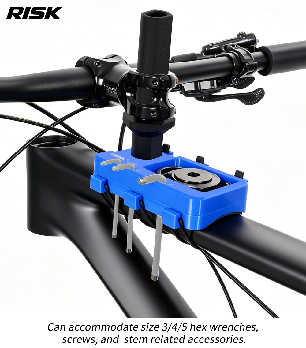 Risk MTB Rennrad Virtuelles Steuerrohr-Reparaturwerkzeug-Regal für externe und semi-interne Kabelführung Fahrrad-Schrauben-Vorbauabdeckung Aufbewahrungshalterung – Detail 7
