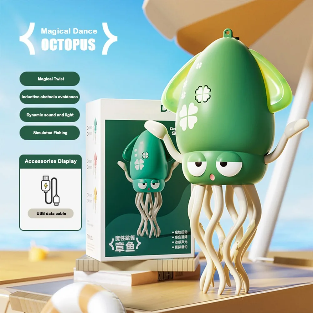 

Magical Dancing Octopus Toy Automatic Obstacle Avoidance Eight-claw Twisting Puzzle Electric Toy USB Charging