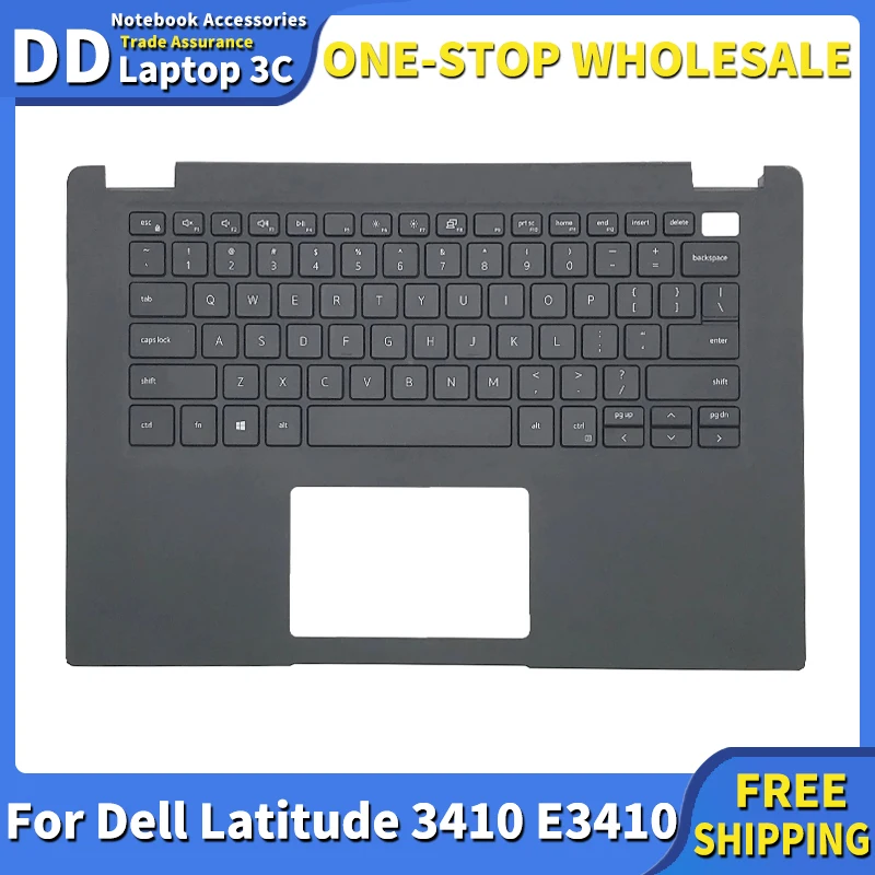 

New Original US Keyboard for Dell Latitude 3410 E3410 Laptop Palmrest Upper Cover Top Case with Backlit Replacement 00MC2P 6THXK