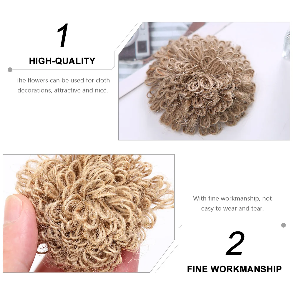 6 pezzi di fiori a sfera fiori eleganti per spilla corda di canapa artigianato fornitura fai da te forniture fai da te decorazioni per la casa ornamenti natalizi