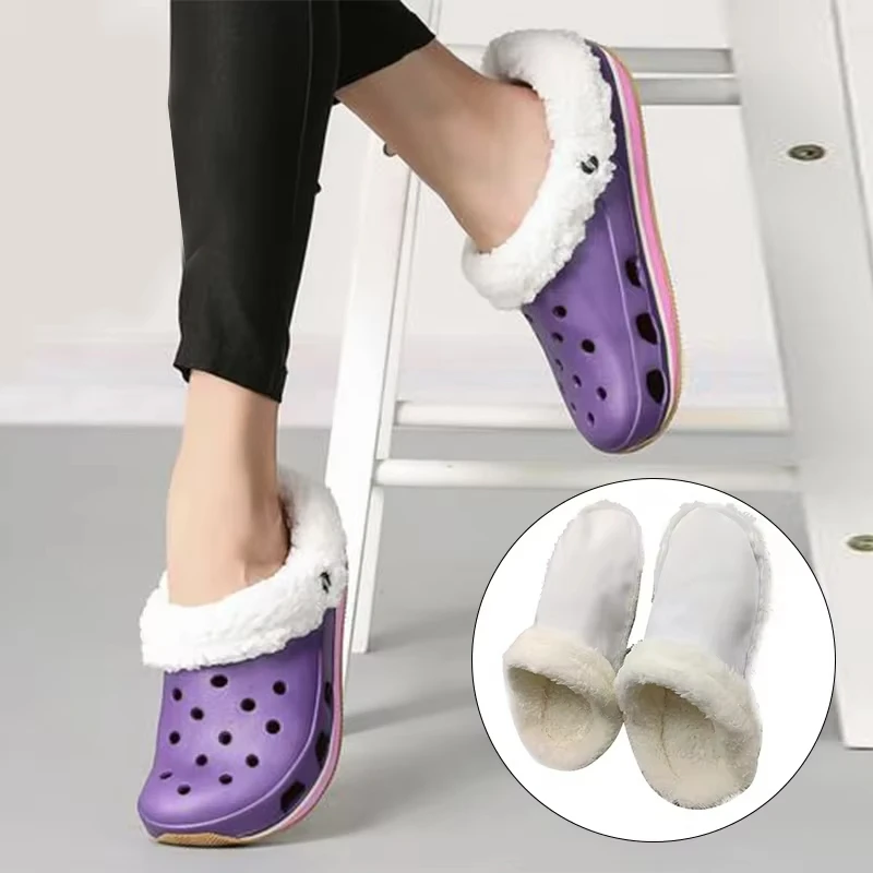 

Detachable Hole Shoe Velvet Liner Winter Thicken Plush Insole for Women Men Warmer Shoes Covers Plush Shoe Inner Liner