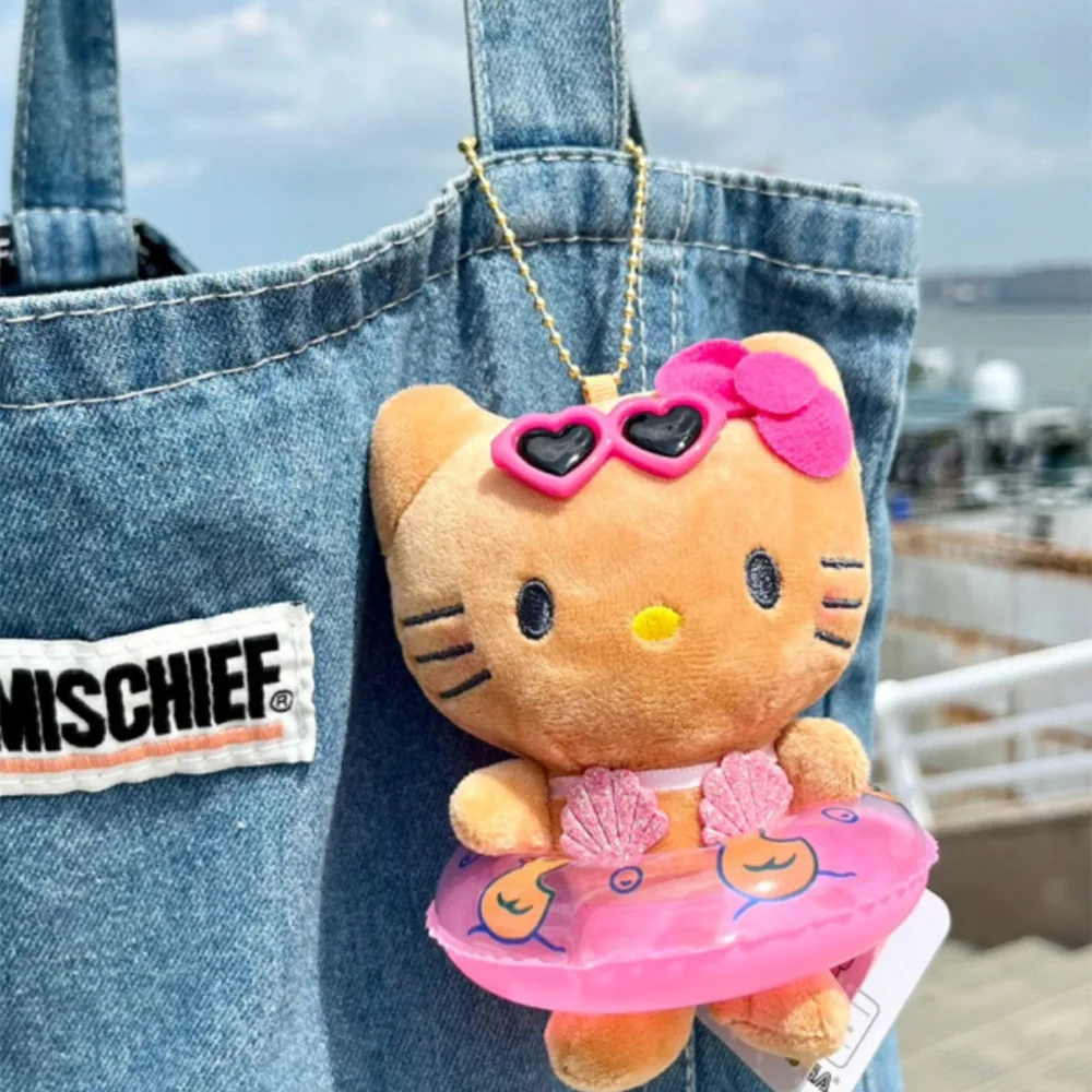 

Мягкая плюшевая игрушка-брелок в виде мультяшного кота, плюшевый брелок Hello Kitty, подвеска для сумки, аксессуары, подарок для девочек, игрушки