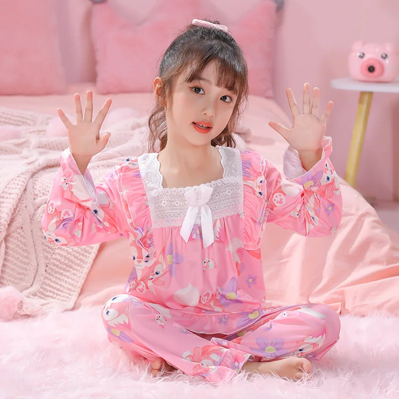 Sets for Children Girly Clothes Loungewear Pajamas for Girls Girls' Clothes Set Pajama Sleepwear Robe Children's Clothing Mother