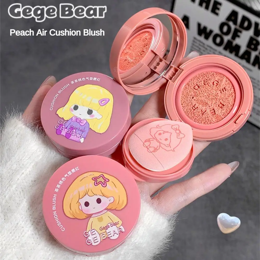 Cuscino d'aria Blush Cream Waterproof Lasting Natural Cream Cheek Tint Blush con Puff Peach Pink Rouge Girl Blush Facial Makeup