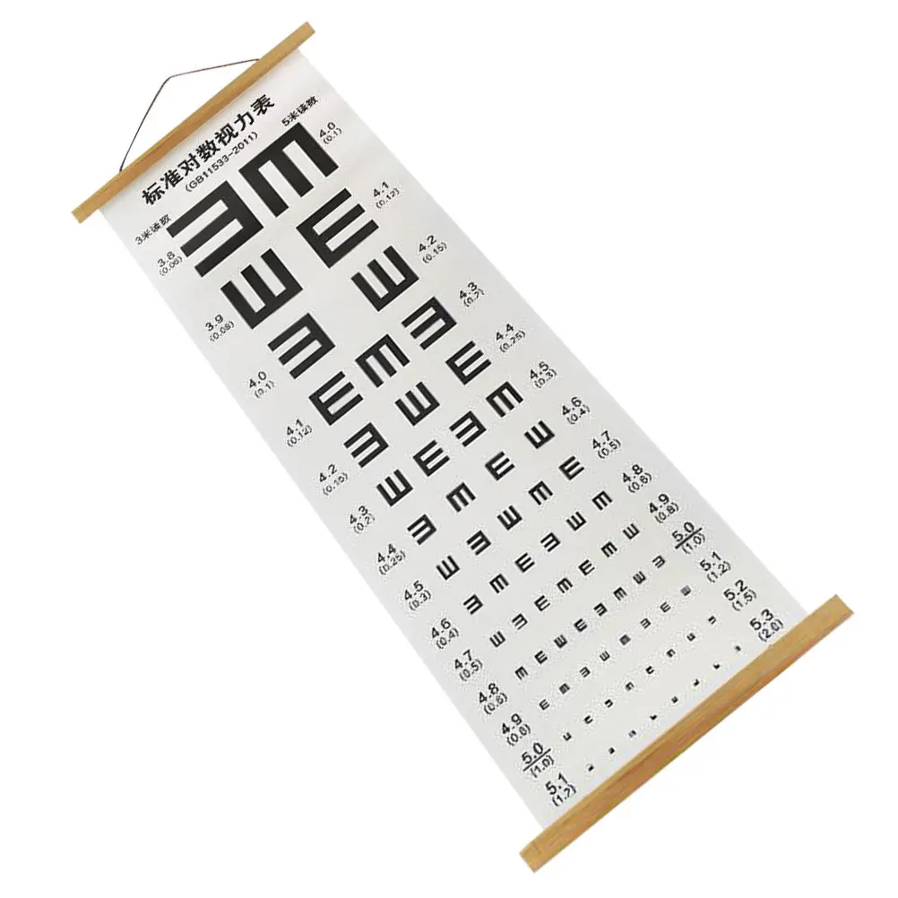 Waterproof Visual Testing Chart Sturdy Clear Printing Easy Hang Home Wall Eye Chart for Accurate Vision Exams Family Use