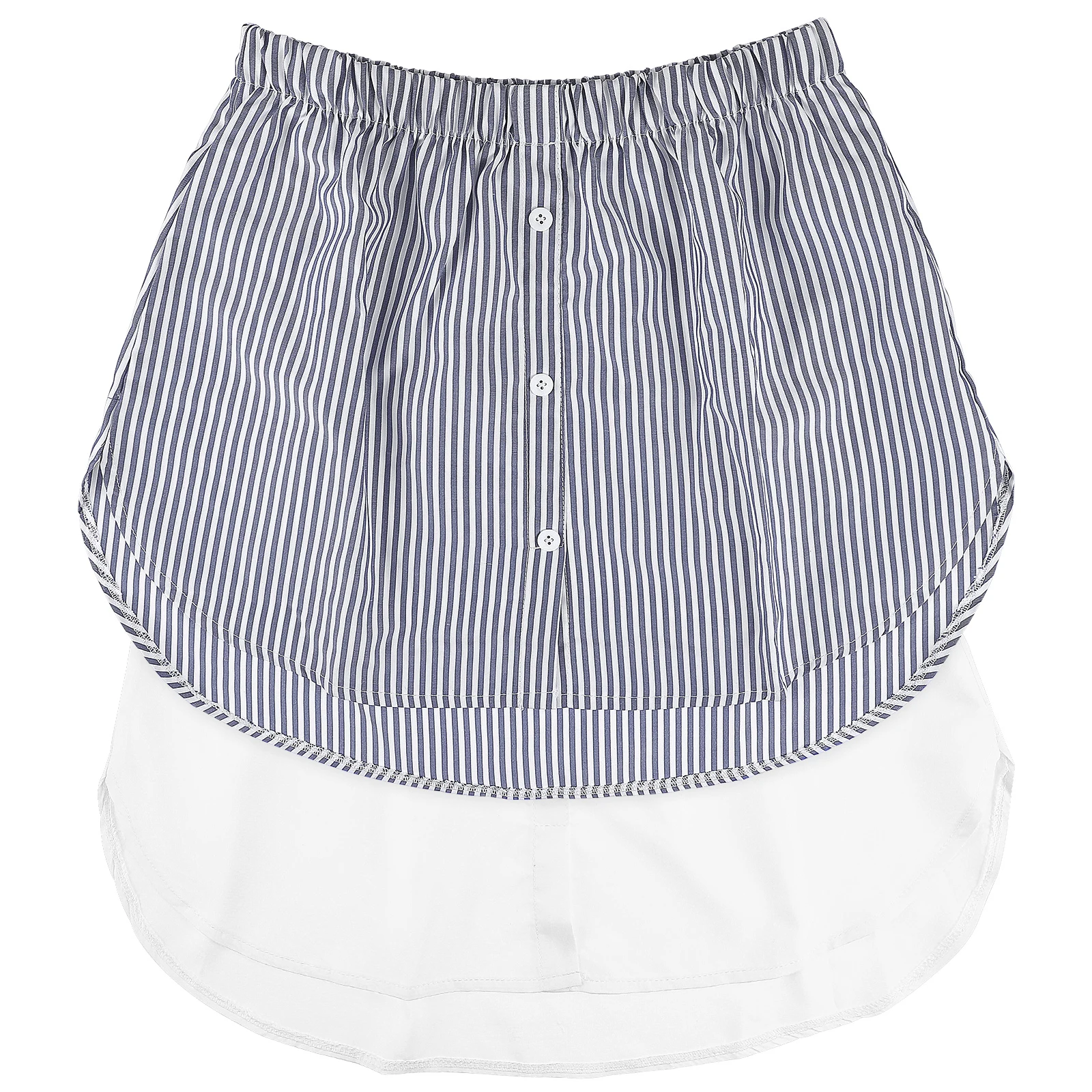 

2Pcs Striped Fake Shirt Extenders Women Skirt Sweater Extensions Layering HalfLength Cozy Travel