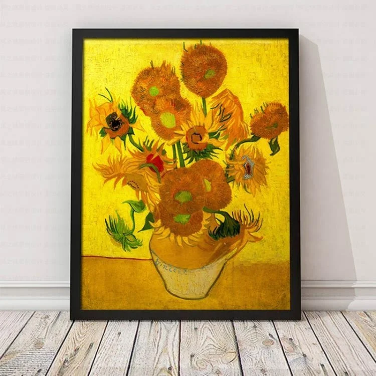 

Набор для вышивания алмазной мозаикой в современном европейском стиле: картина маслом «Подсолнухи» Ван Гога, вертикальная, для прихожей