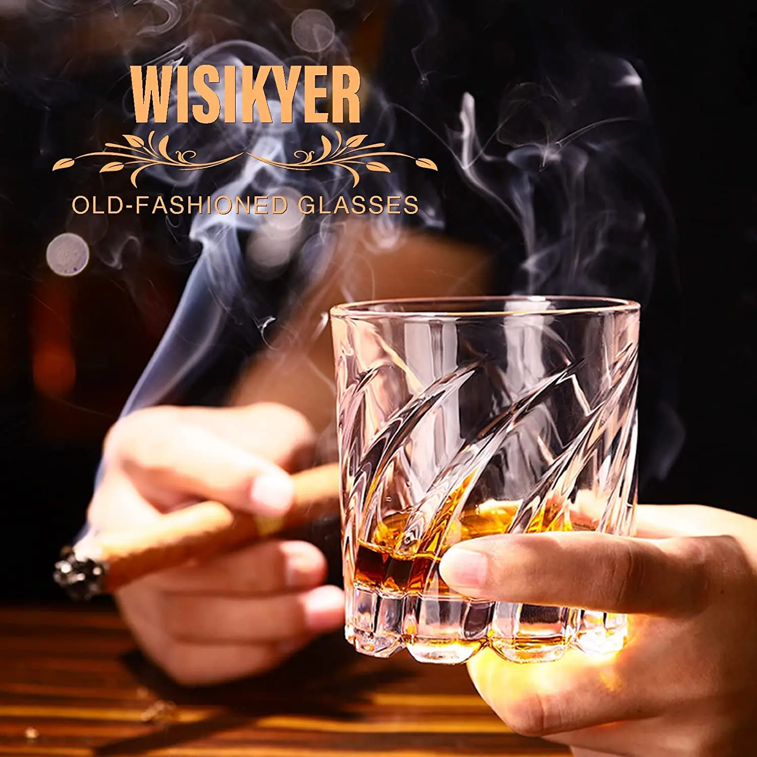 1PCS Rotating Whiskey Glass Old Fashioned Glass for Drinking Bourbon,Scotch,Cocktails or Tea,Whiskey