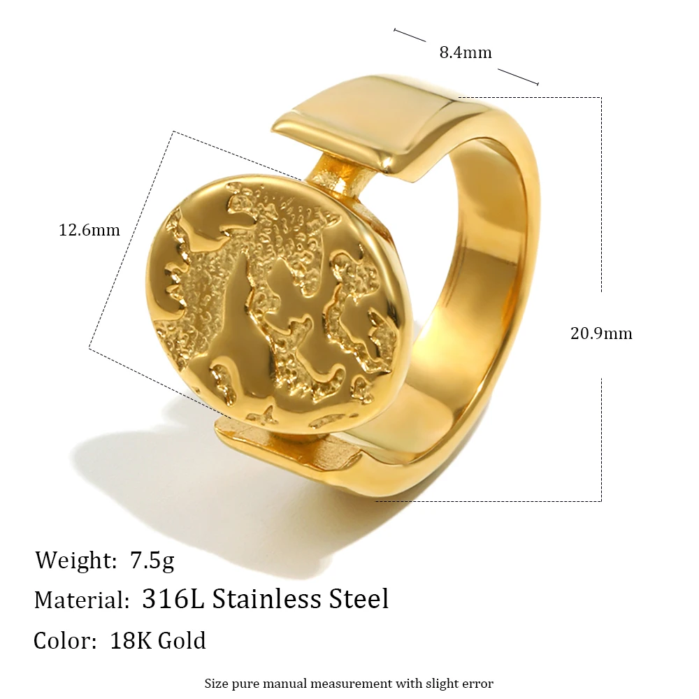 E.B.belle Gemischte Farbe Edelstahl Nebula Geprägt Runder Kuchenring Vergoldet Schmuck Accessoires Damen Weihnachtsgeschenk – Detail 1
