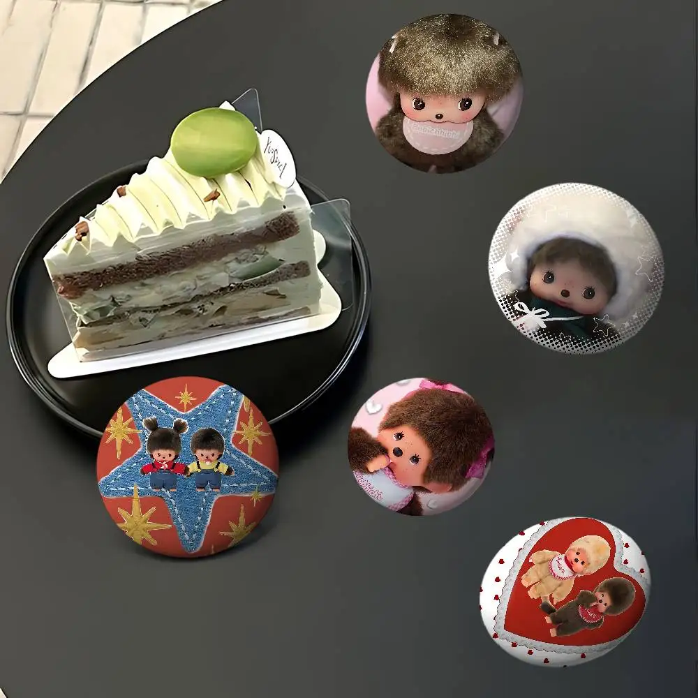 Kawai M-monchhichisS-s Badge Pins For Friend, Backpack, Clothing, Collectible Accessories, Jewelry Gift