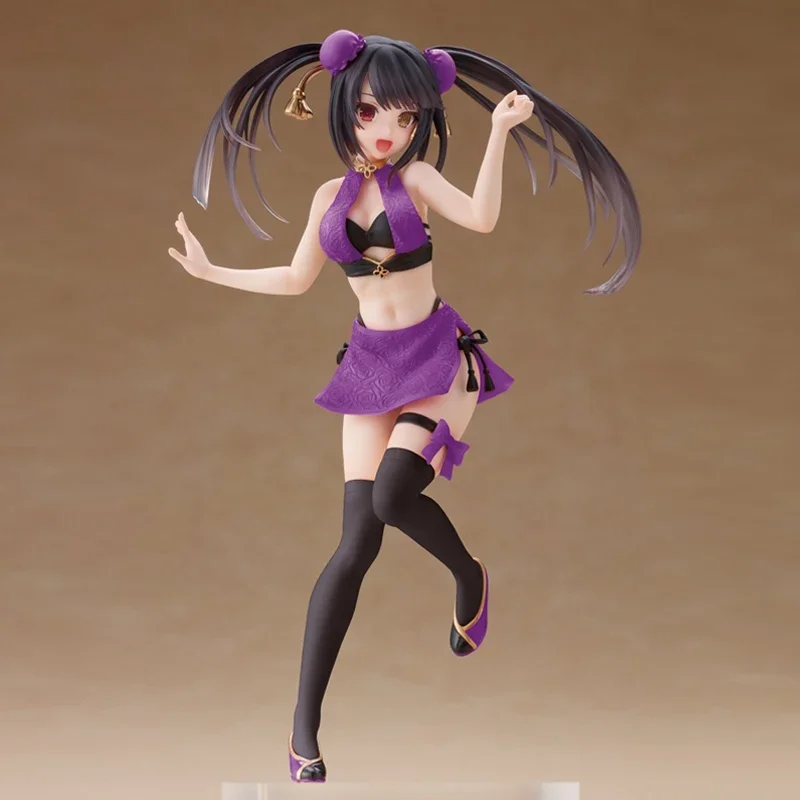 Em estoque original taito data um ao vivo tokisaki kurumi maiô pvc anime personagem modelo coleção brinquedos de férias presentes