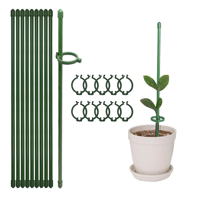 

10Pcs Plastic Plant Supports Stakes Flower Stand Sticks Reusable Garden Fixing Tool For Indoor Vegetable Holder Bracket 30cm