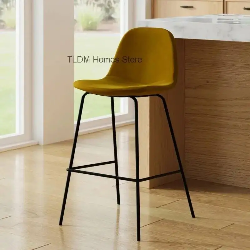 

Fashion Backrest High Chairs Modern Nordic Sturdy Reception Bar Chairs Make Up Reception Sillas Para Barra De Cocina Furniture