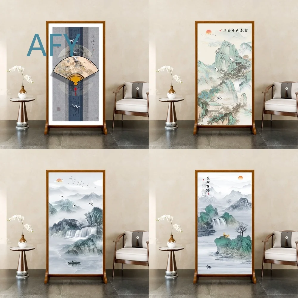 Modern Fabric Room Divider Screen for Living Room Home Decor for Feng Shui Space Separation Portable Folding Partition for