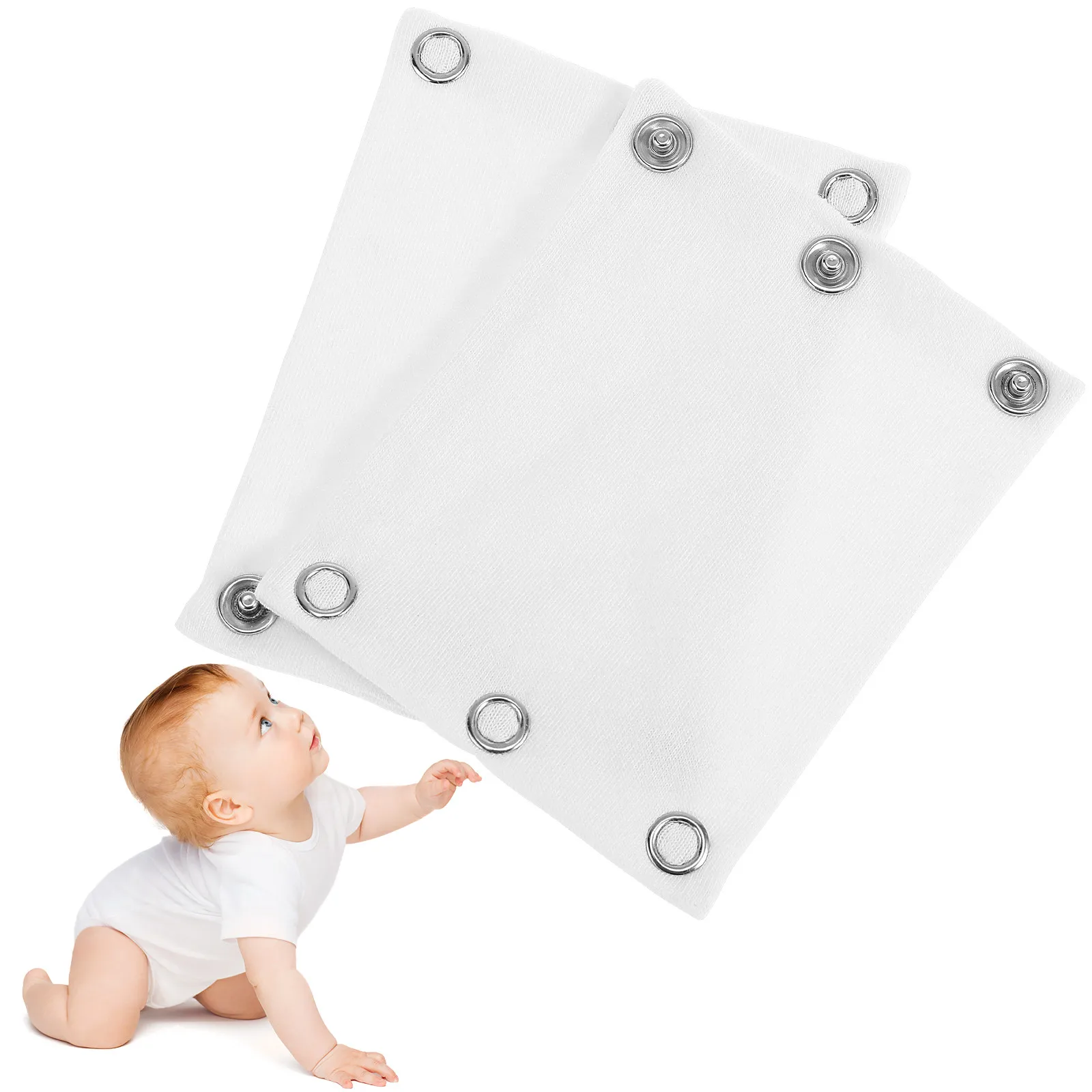 

1Pair Baby Romper Extender Double Layer Snap Extender for Bodysuit Jumpsuit Infant Toddler Comfortable Soft Skin Friendly