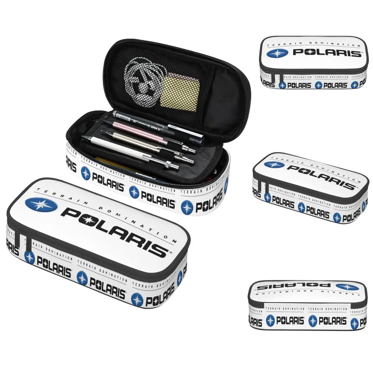 مقلمة بشعار Polaris Snowmobiles للأولاد والبنات، صندوق أقلام هدايا، حقيبة أقلام رصاص، لوازم مكتبية، حقيبة حامل قلم