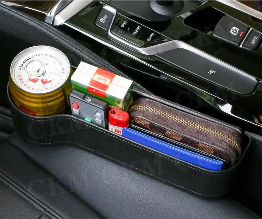 ABS Black Material Auto Car Interior Seat Side Seam Sundries Storage Box Car Supplies Decoration For All Universal Car