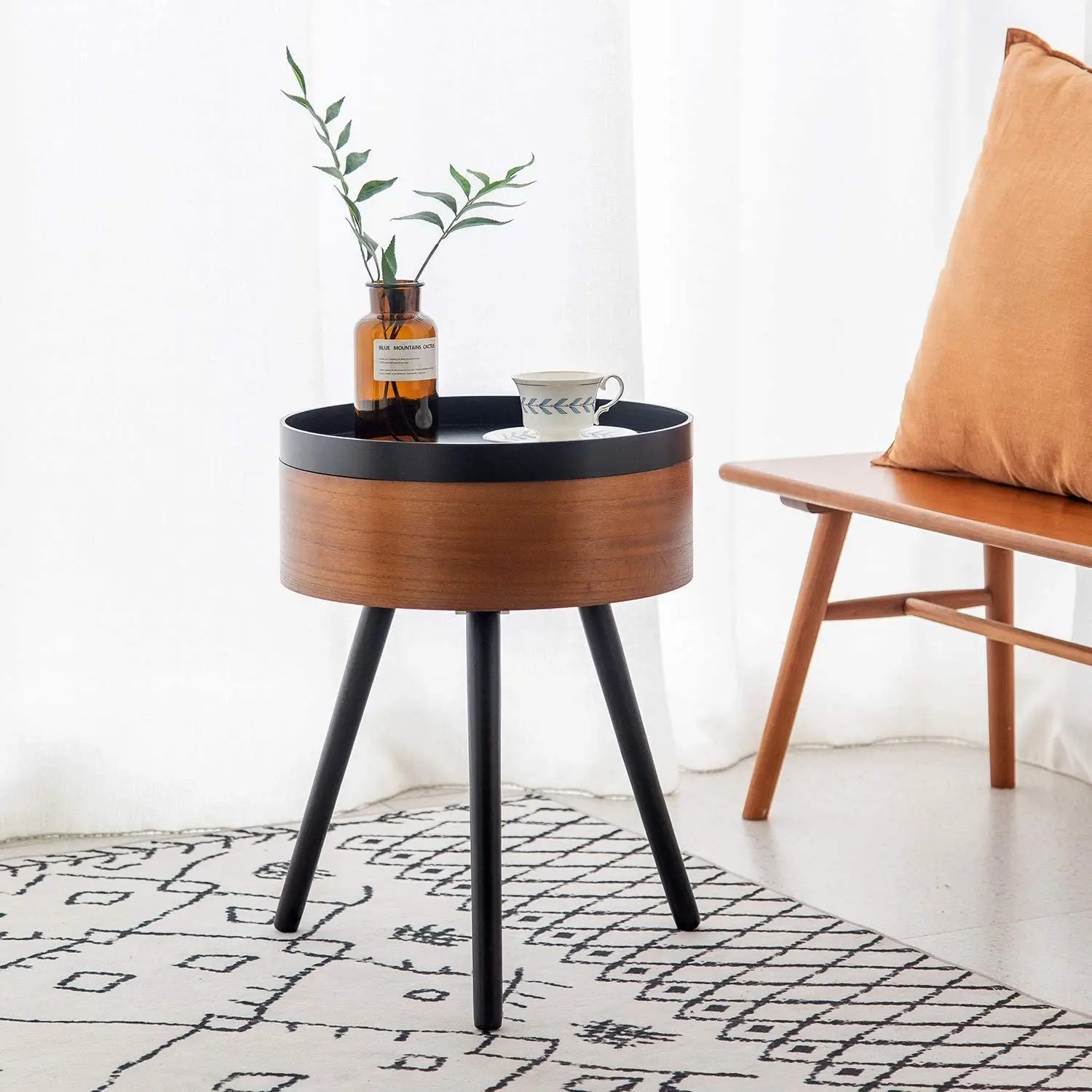 

Italian Minimalist Round Combination Coffee Table Small Apartment Living Room Side Table Light Luxury Balcony Coffee Table