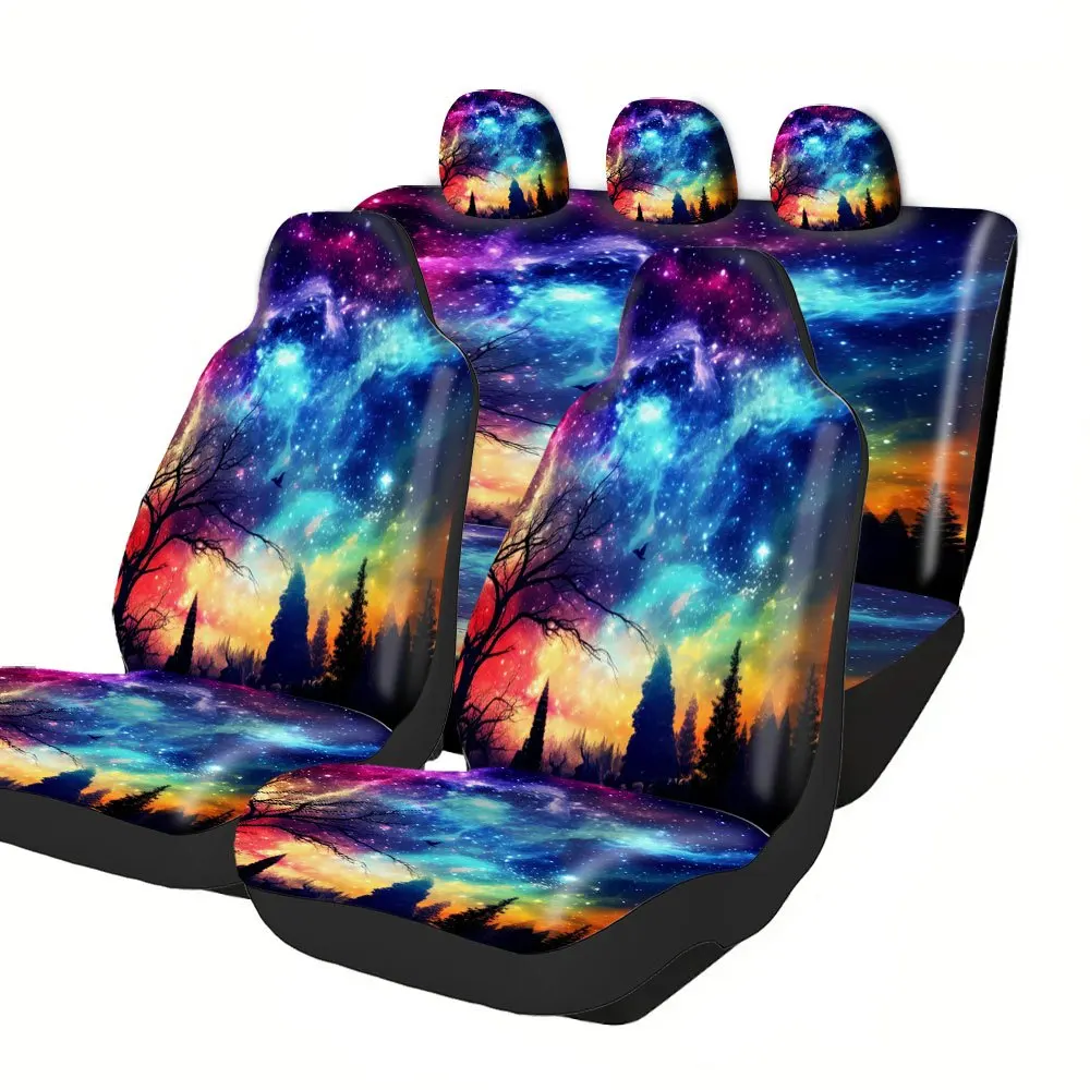 Stylish Printed Car Seat Covers Complete Set, Universally Fitting For All Occasions, Made From High-Quality Polyester. They Offe