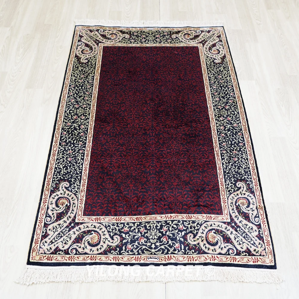 91x152cm Persian Hand Knotted Silk Exquisite Turkish Rugs For Sale (HF259B)