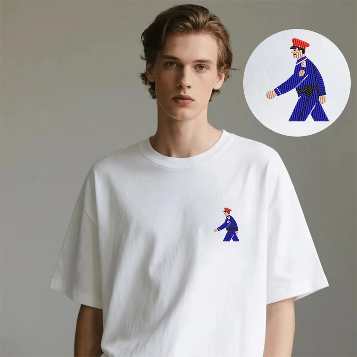 

Brave Men Women T-Shirt Y2K Vibe Embroidery Luxury Cotton Top Tees Comfy Embroideried Cop Design Outings Trendy T-Shirts