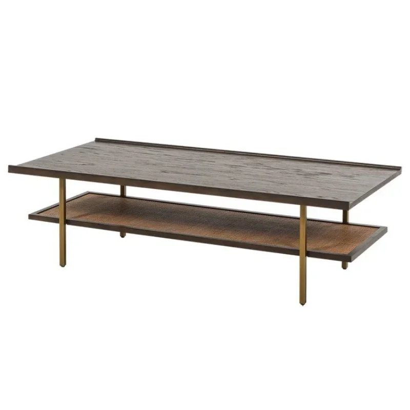 

Nordic retro solid wood coffee table, Japanese-style simple living room designer log square tea table