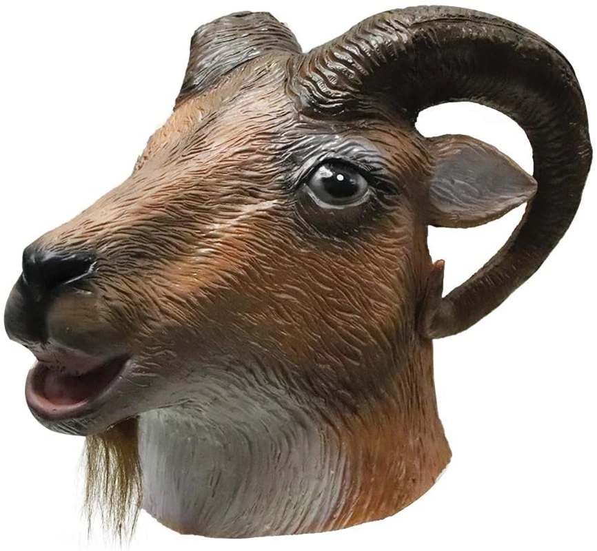 Goat Antelope Animal Head Mask Full Head Halloween Party Costumes Fancy Dress Carnival Party Latex