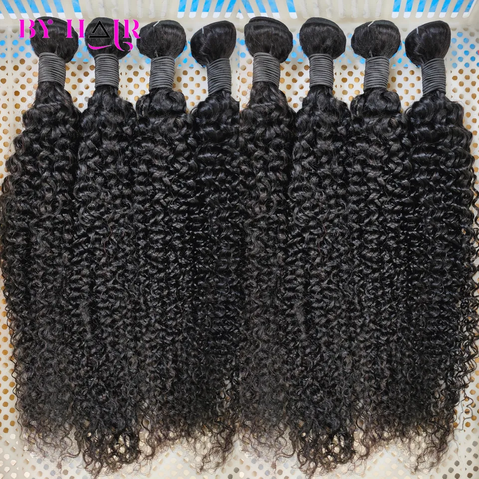 12A Mongoliano Kinky Curly Paquetes de Cabello 1/3/4 PCS Extensiones de Cabello Burmese Rizado Remy Jerry Curly 4