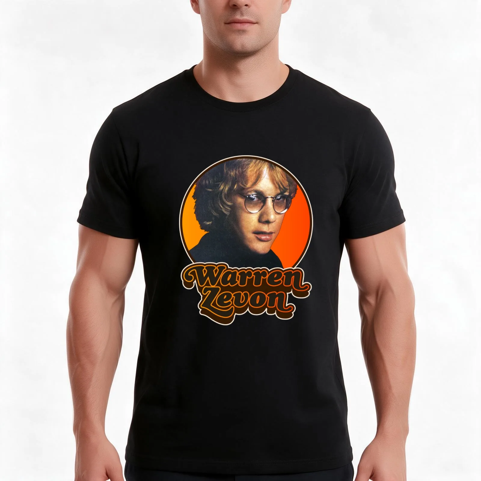 Warren Zevon T-Shirt, Summer Casual Cotton Tee, Oversized Streetwear Tops, Vintage Graphic Print, Loose Fit Short Sleeve
