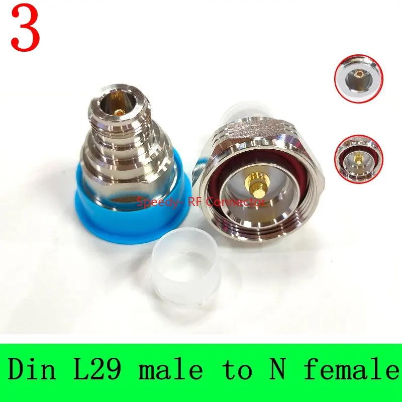 DIN 7/16 L29 To L16 N Type Male Female Connector 7/16 L29 DIN Flange Water Proof Chassis Panel Mount Socket Adapter Brass Copper