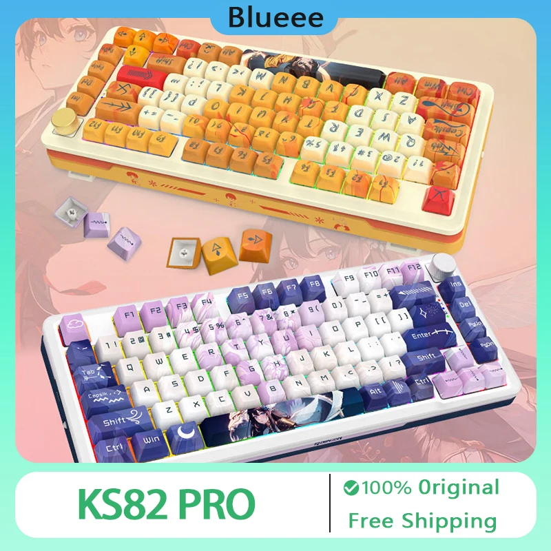 

Redragon Ks82 Pro Keyboard Three-Mode Mechanical Keyboard 82Keys Customized Hot Swap RGB Gasket E-Sports Pc Gaming Keyboard