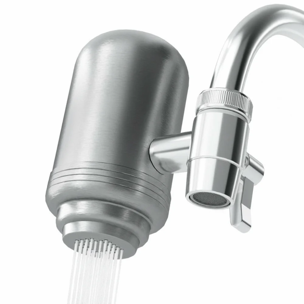 ステンレス製蛇口浄水器-長持ちプレフィルター-キッチン蛇口フィルター-活性炭フィルターシステム
