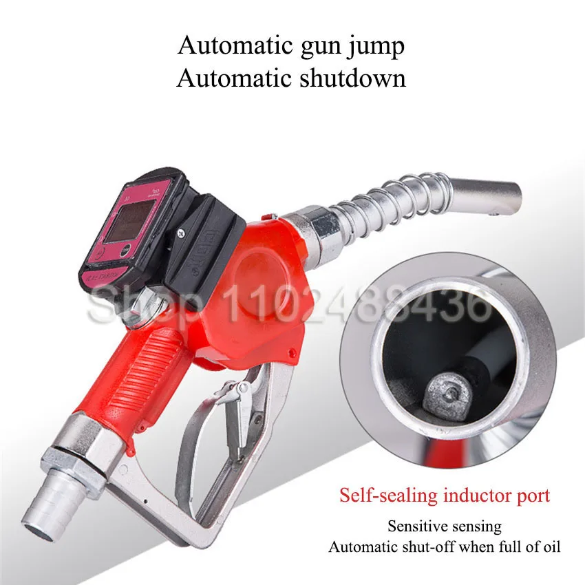 K28 Digital Flow Meter Fueling Nozzle Diesel Kerosene Gasoline Fuel Gun Oil Fill Nozzle Refuel Injection Tools New