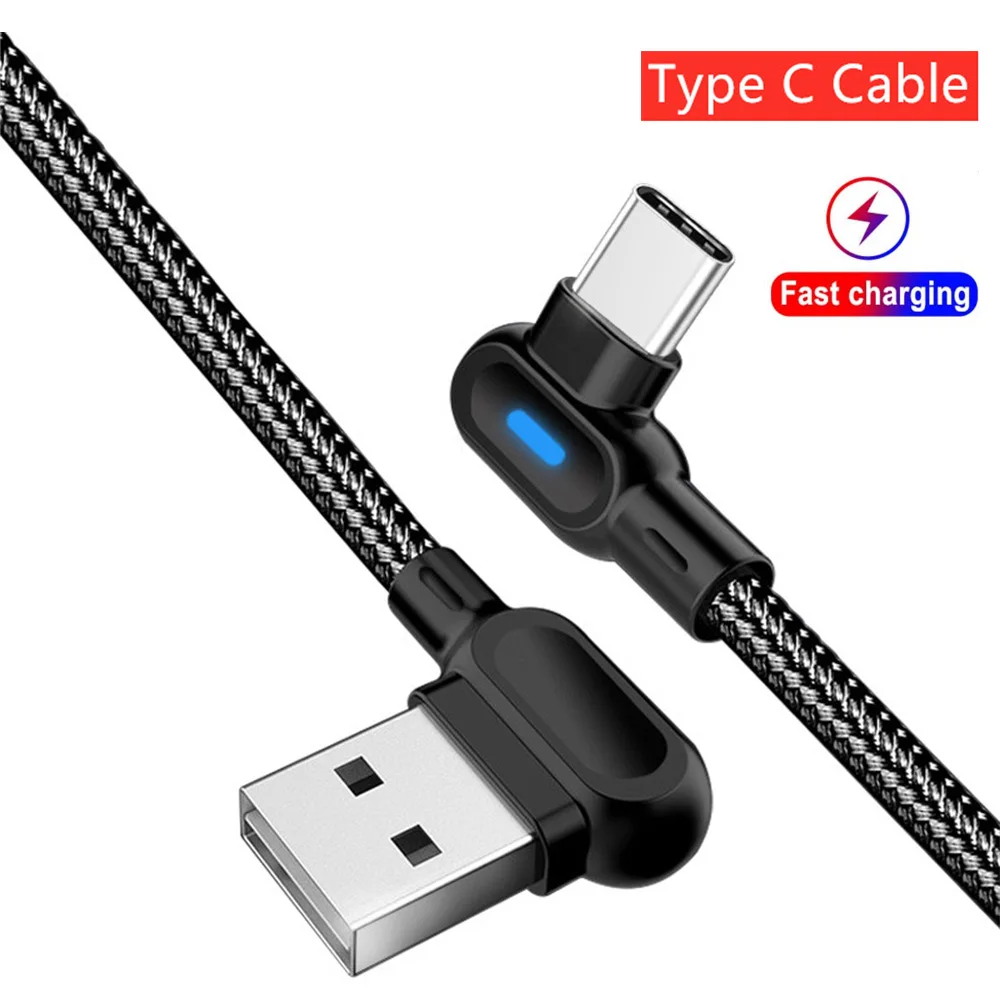 ESSEGR 1M Type C Cable Fast Charging 90 Degree Double Elbow Data Cable Fast Charging Charger Mobile Phone Charger Cable 2025 New