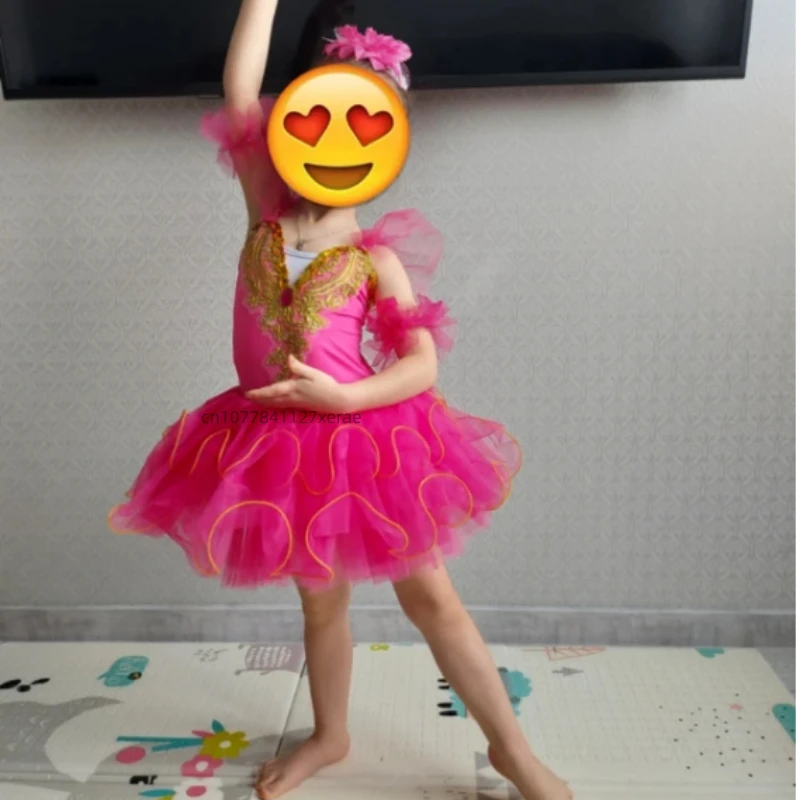 子供バレエダンスドレス、女の子白鳥祭りパフォーマンス衣装、新しいソフトガーゼプリンセスドレスふわふわパフォーマンス