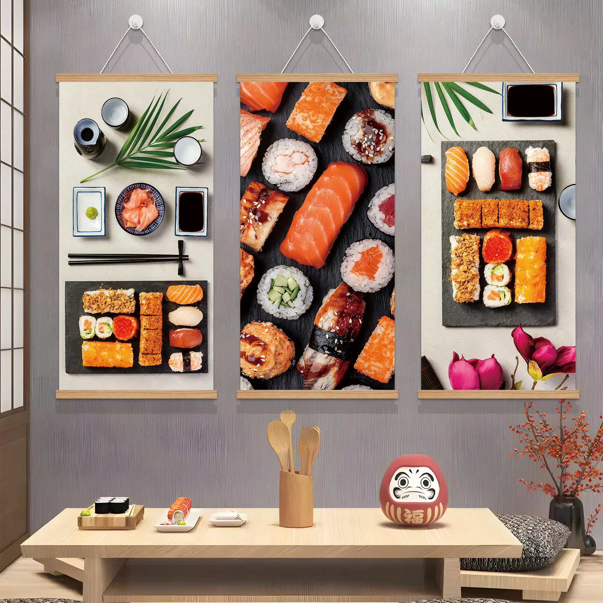 Japanese Restaurant Lifestyle - 일본 스시 레스토랑 연어 사시미 광고