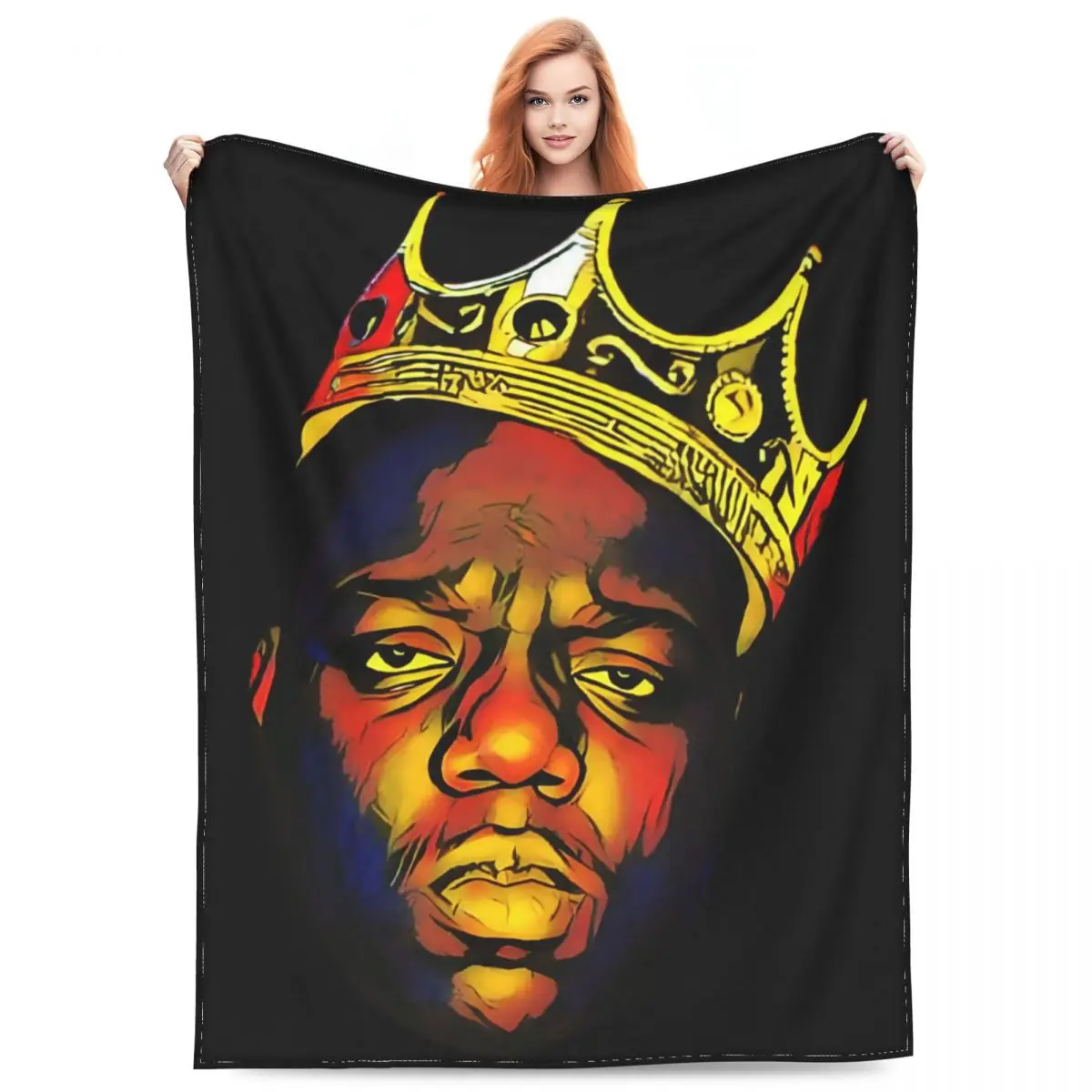 

Notorious Big Rapper Merch Blankets Coral Fleece Plush Bed Biggiesmalls Throw Blankets Comfortable Soft for Couch Bedspreads