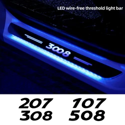 Car Acrylic LED Welcome Pedal Plate Door Sill Pathway Light For Peugeot 106 107 206 207 207 208 301 307 308 40. 8 508 2008 3008