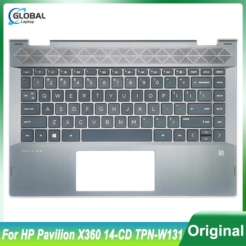 

Original New US Keyboard for HP Pavilion X360 14 14-CD TPN-W131 Laptop Palmrest Upper Cover Top Case Replacement English Black