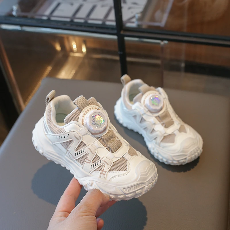 Children's Sneakers Boy 2026 Spring Girls Green Army Sports Shoes Breathable Non-slip Sole Kids School Mesh Sneakers Lightweight