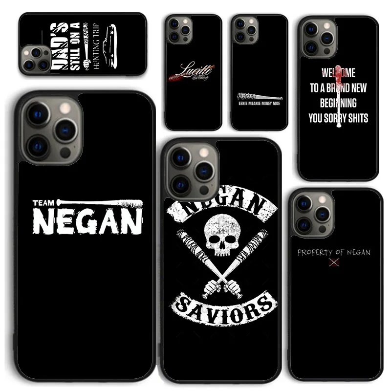 Funda de teléfono Lucille The Walking Dead Negan para iPhone 16 15 14 12 13 mini PLUS X XS XR 11 PRO MAX, funda trasera