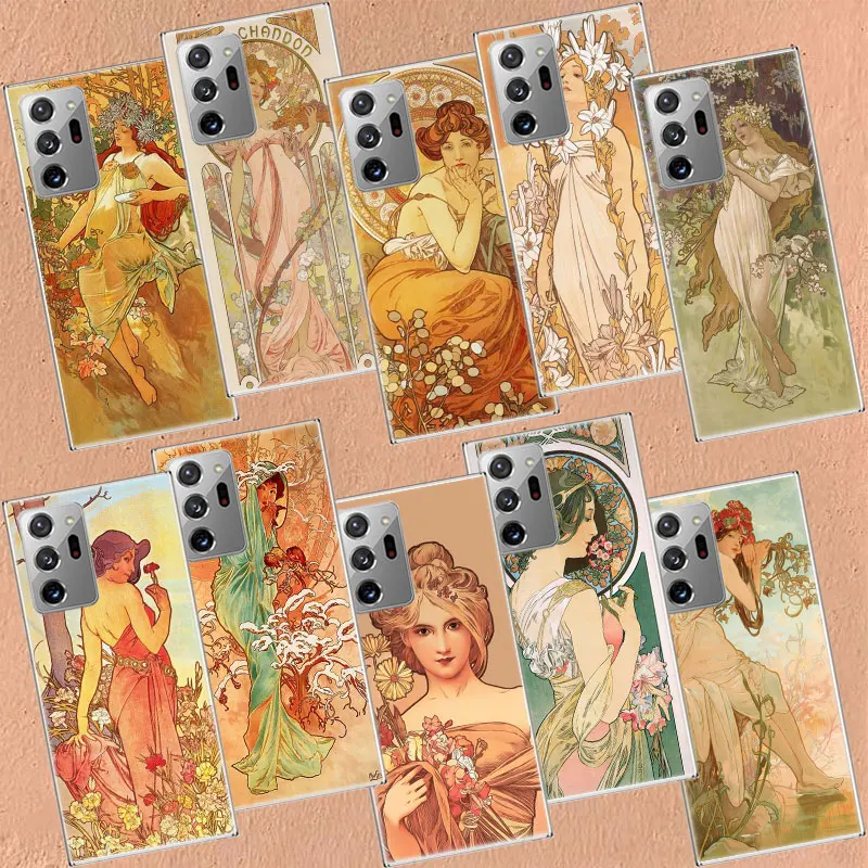 Alfons Mucha Primavera Phone Case For Galaxy S8 A05S A02S A12 A22 A32 A42 A52S A52 A72 A03 A03S A13 A23 A33 A53 A73 5G A10E A81