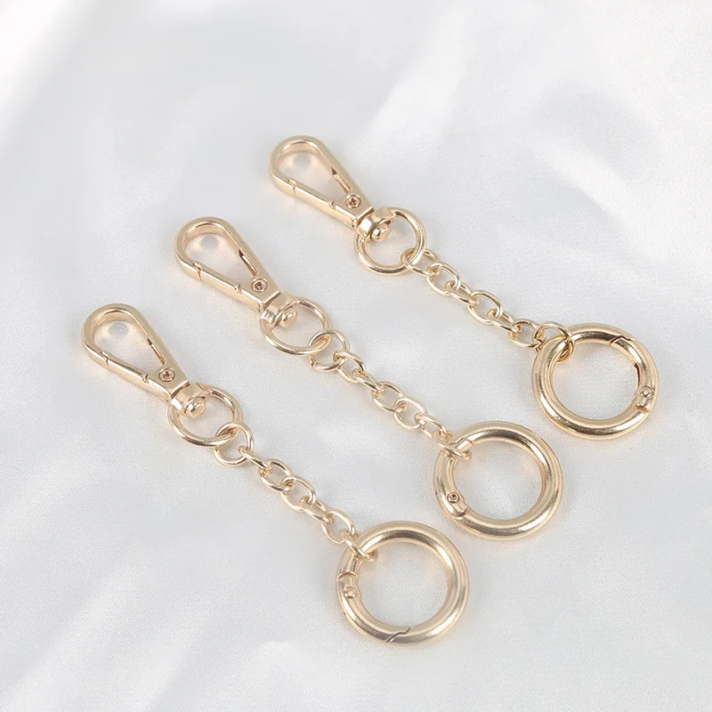 Activity ring chain spring buckle hardware buckle three-piece set, handmade jewelry alloy buckle pendant, keychain accessories,