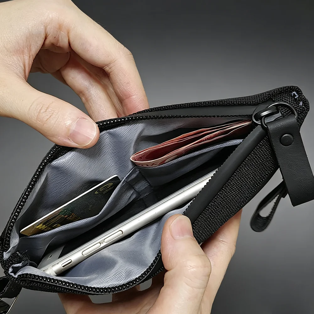 Durable Clutches Phone Hold Wallet Card Holder Purse Zipper Large Capacity Long Clutch Wallets for Men with Hand Strap - view 6