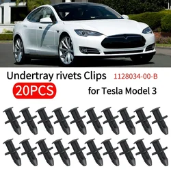 20PCS Undertray rivets Clips 1128034-00-B for Tesla Model 3 2017 Car Clips Undertray Rivets Push Pull Undertray Rivets Clips